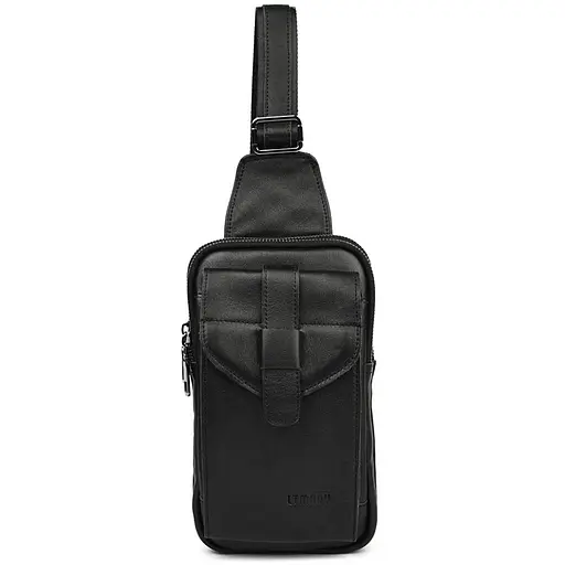 Мужской кожаный слинг на два отделения LIMARY 30х16.5х5 см sum0028213 - фото 1