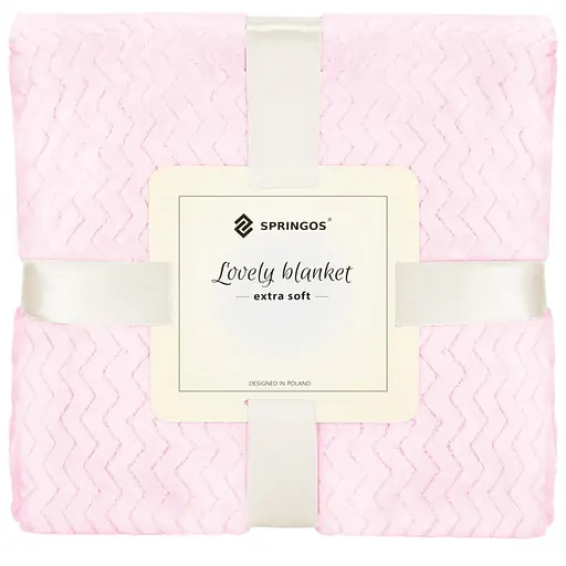 Плед-покривало Extra Soft Springos HA7128 світло-рожевий 130x180 см - фото 1