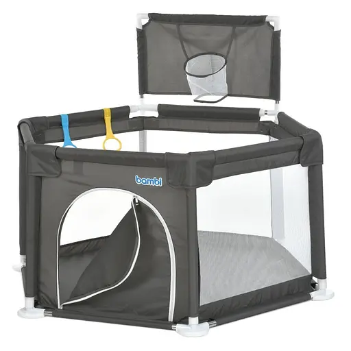 Дитячий манеж MR 1340-G, сірий, з баскетбольним кільцем - фото 6