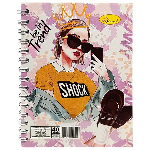 Блокнот для записів АП-1711 А6, 40 аркушів, пружина збоку - фото 6