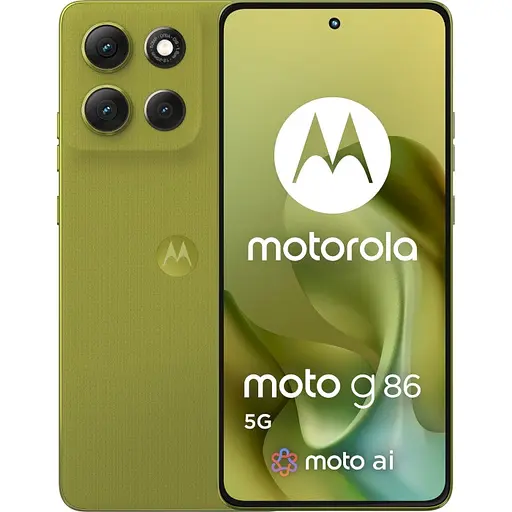 Смартфон Motorola G86 5G, Golden Cypress, 6.67` (2712x1220, 120 Гц, AMOLED), MediaTek Dimensity 7300 (8 ядер), Mali-G615 MC2, 8Gb, 256Gb, 50/8Mp+32. Type-C, 5200 mAh, Android 15 (PB7L0115RS) - фото 1
