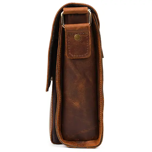 Чоловіча шкіряна сумка через плече TARWA 26х22х6 см sum0025695 - фото 4