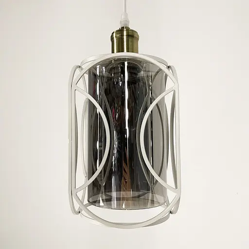 Стильний білий підвіс з серії Лофт із графітовим плафоном Line.F 12055/1 WT+GR - фото 3