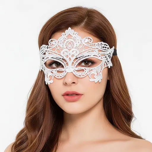 Эротическая маска на глаза белая One size (K0072-2) - фото 1