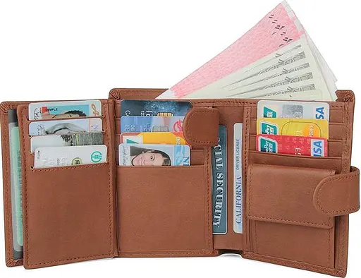 Мужской кожаный кошелек Vintage 10х13 см acs0014989 - фото 9