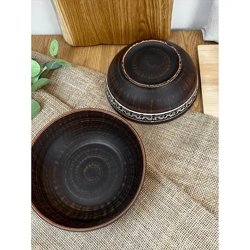 Миска керамічна (глиняна) різьблена Ангоб 1 л - фото 6