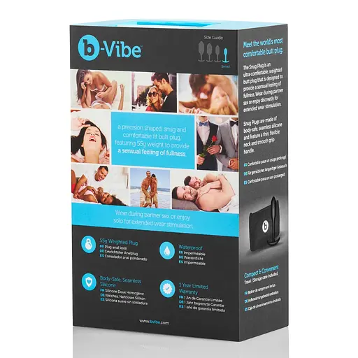 Анальна пробка B-Vibe Snug Plug 1, 8.6 см (чорний) - фото 7