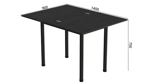 Обідній стіл-формер розкладний Берта Ferrum-decor 750x1400x900 Чорний метал ДСП Сосна Кембра 16 мм (FRD-105180) - фото 9