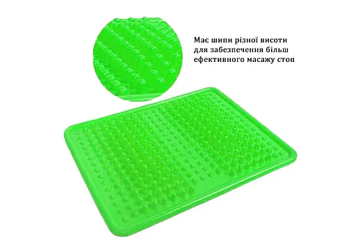 Ортопедический массажный коврик для стоп EasyFit Acupoint с шипами зеленый (EF-2752) - фото 4