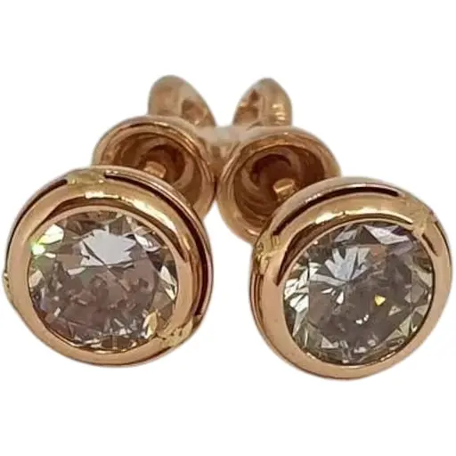 Золотые серьги-пуссеты Tango с фианитами. 580080