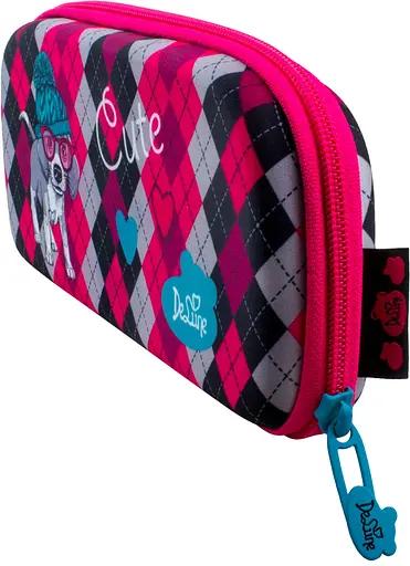 Пенал шкільний для дівчинки чорний із Собачкою твердий De Lune D-850 - фото 2