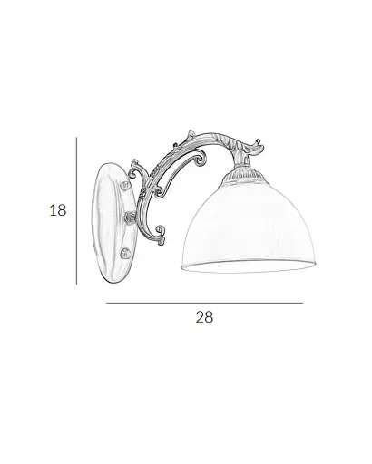 Бра, настінний світильник Italux WL-5122-1 Feneza E27 1x40W IP20 Bronze - фото 3