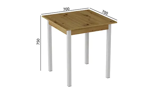 Стіл кухонний Ferrum-decor Дієго 75x70x70 Білий ДСП Дуб Артізан 16мм (FRD-105705) - фото 3