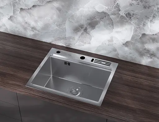 Кухонна мийка накладна з нержавіючої сталі 1.5 мм кухонна станція Nett NS-5747, Нержавіюча сталь - фото 4