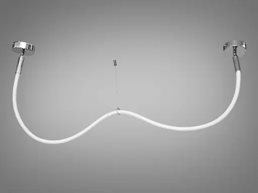 Сучасна світлодіодна люстра шланг потужністю 17W, срібна люстра - фото 1