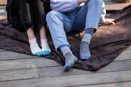 Носки с принтом полоски высокие бесшовные качественные ORGANIC cotton JILL ANTONY Серый, 44-45 - фото 2