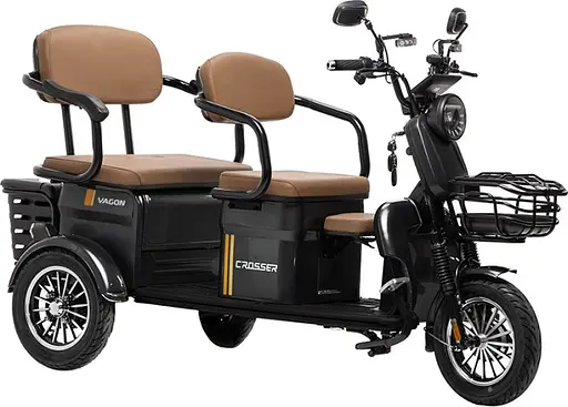 Електроскутер Триколісний 4-місний Crosser TR-4 VAGON (800W, 72V,20Ah) Чорний - фото 3