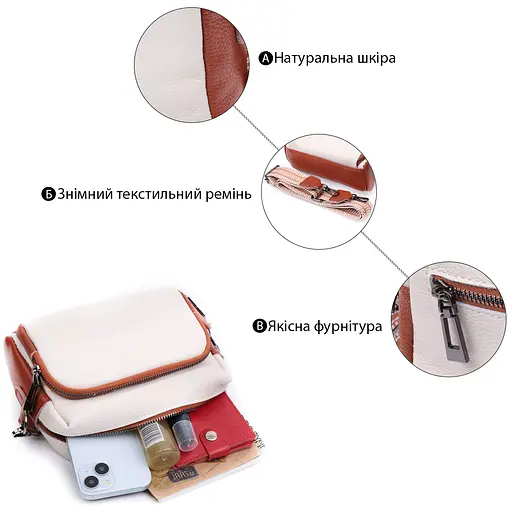 Кожаная женская сумка Vintage 22х15х9 см sum0026543 - фото 4