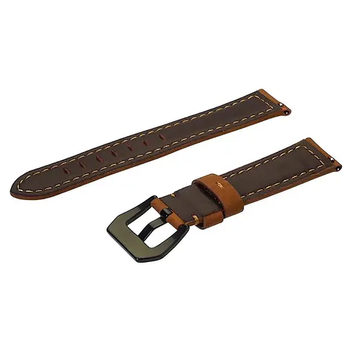 Универсальный кожаный ремешок 2, 20 мм коричневый - фото 2