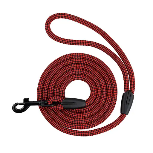 Поводок для собак Barksi Active 183х0.9 см из альпинистского шнура черно-красный - фото 2