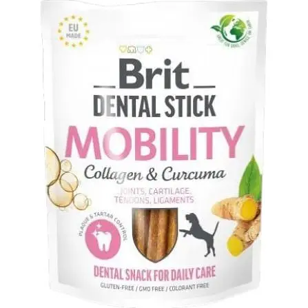 Ласощі для собак Brit Dental Stick Mobility для мобільності суглобів, колаген та куркума 7 шт. 251 г - фото 1