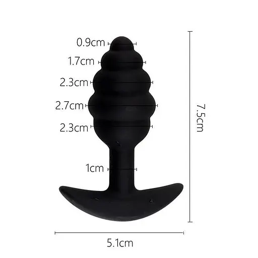 Силіконова анальна пробка "Шишка" Чорний K000184 - фото 2