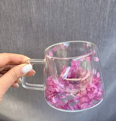 Набір скляних чашок Vittora VT-5312-200 Фіолетове диво з подвійним дном 2 чашки 200 мл - фото 3