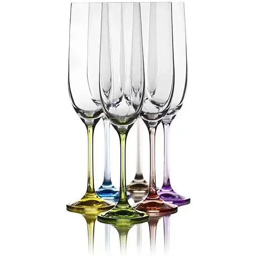 Набор бокалов для шампанского Lora Ирида 190 мл 6 шт. микс NGC119SETCHAMP - фото 2