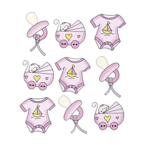 Набір декор. елементів "Дитячий 2" рожевий 9шт