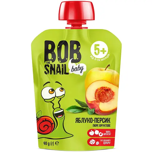 Набор фруктового пюре Bob Snail с разными вкусами 900 г (90 г x 10 шт.) - фото 2
