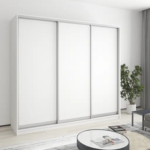 Шафа-купе тридверна MebelStar Комбо AL 3ДСП 230x60x210 см Аляска білий (MBS-3291)