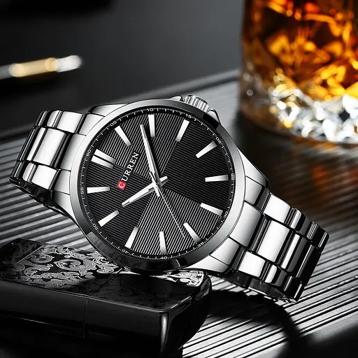 Годинник наручний Curren 8322 Silver Black (18689) - фото 3