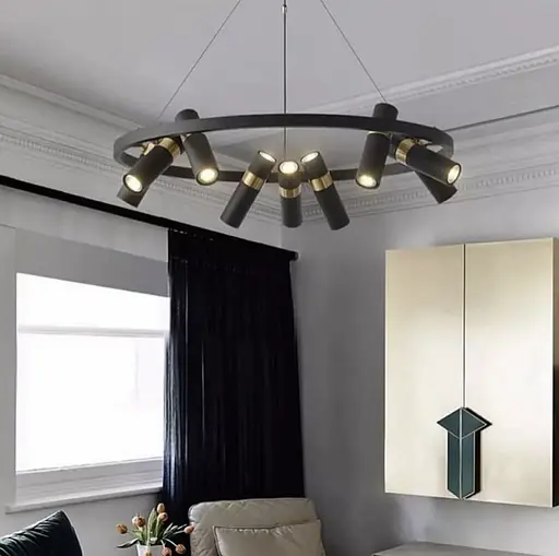 Современный светильник Spoor с плафонами-спотами Line.F J 063/18 BK - фото 1