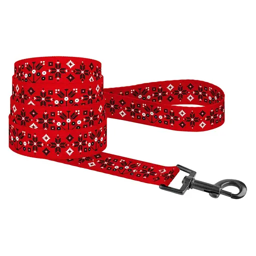 Поводок для собак Баркси Urban патриотический Вышиванка красная