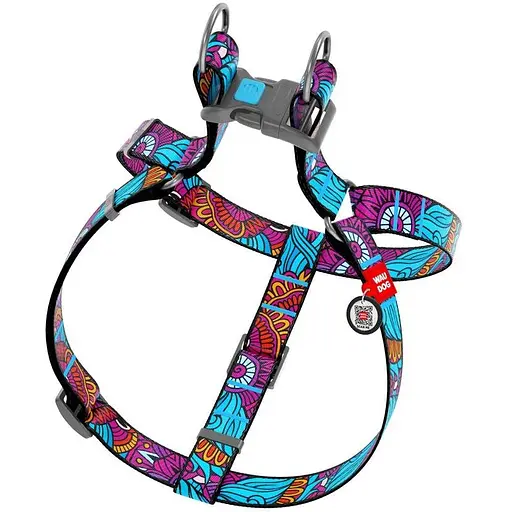Шлея для собак Waudog Nylon з QR паспортом, малюнок "Літо", пластиковий фастекс - фото 2
