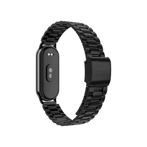 Ремешок для фитнес-браслета Tamister для Xiaomi Mi Band 8 и 9 металлический тип В с застежкой черный - фото 3