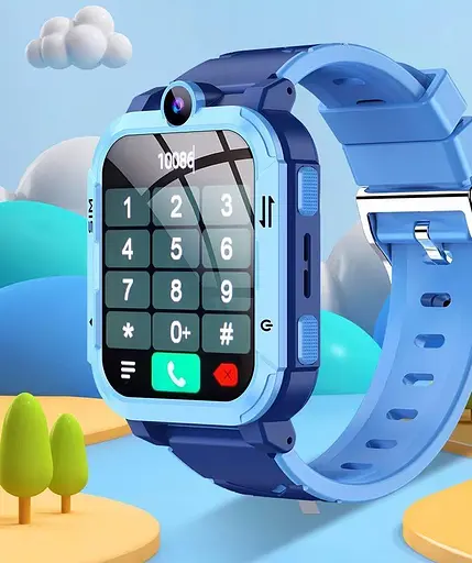 Дитячий смарт-годинник Y76, 4G GPS Wi-Fi SIM камера SOS IP67 синій - фото 7