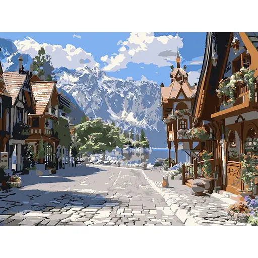 Картина по номерам Strateg Тихая улочка 30х40 см (SS-1249) - фото 1