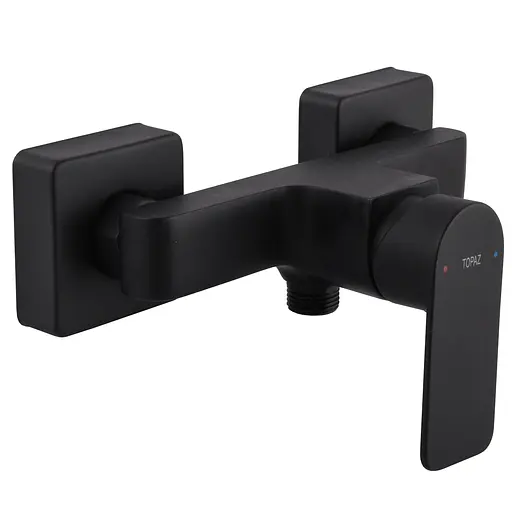 Змішувач для душа TOPAZ SARDINIA чорний матовий латунний з лійкою та шлангом для ванної кімнати - фото 1