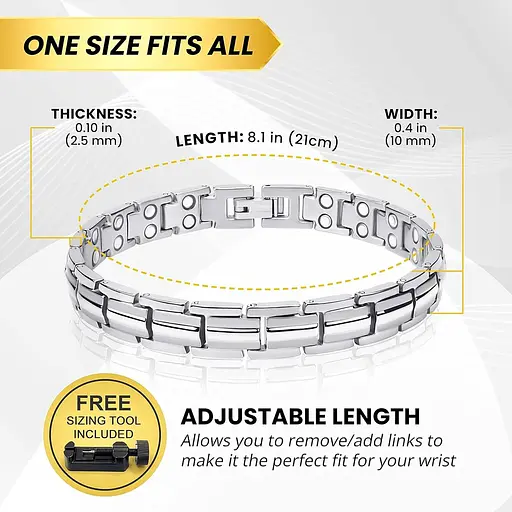 Магнитный браслет MagnetRX® для женщин Ultra Strength - Эффективные титановые магнитные браслеты для женщин - Регулируемая длина - фото 6