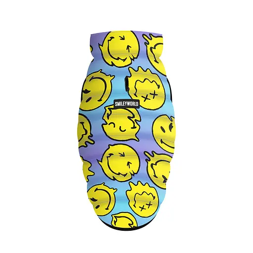 Курточка для собак Waudog Clothes малюнок Смайли на блакитному M40 В 63-67 см С 39-43 см - фото 4