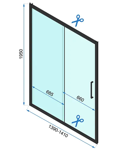 Душова кабіна Rea Rapid Slide 90x140 black REA-K6422 + REA-K6404, Чорний матовий, Універсальна, прозорий - фото 6