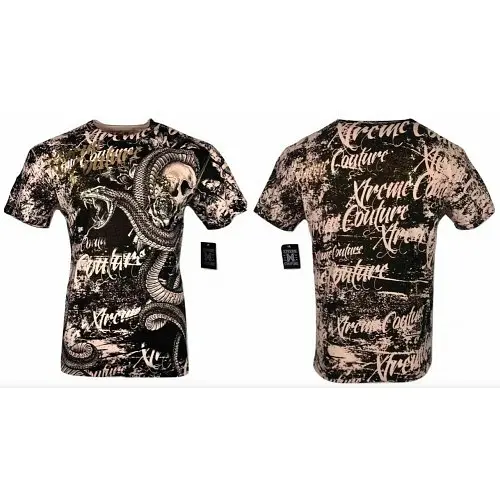 Футболка Xtreme Couture by Affliction Men T-Shirt Blacktooth Skull Biker 3XL - фото 3