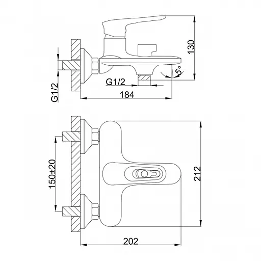 Смеситель для ванны литой короткий гусак белый/хром Ø35 Frap 1/10 F3249 Белый - фото 2