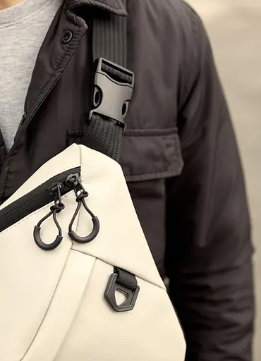 Мужская сумка-бананка под ноутбук Sambag Urban Laptop тепло-серая 46×26 см (51411030m) - фото 3