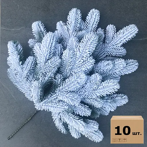 Гілка ялинки штучна Hvoya Lux засніжена 60 см 10 шт.