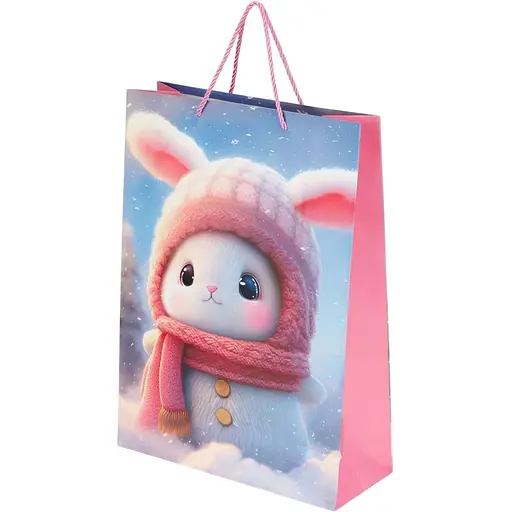 Пакет подарунковий Зайка у снігу YX05093 Різнокольоровий - фото 1