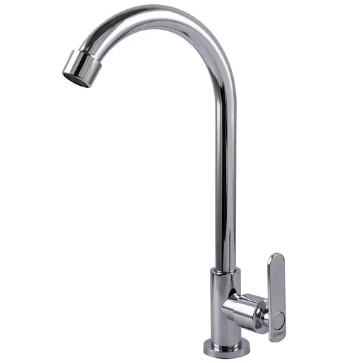 Монокран для умывальника Domino DCC-0001M однорычажный поворотный из нержавеющей стали хромированный - фото 4