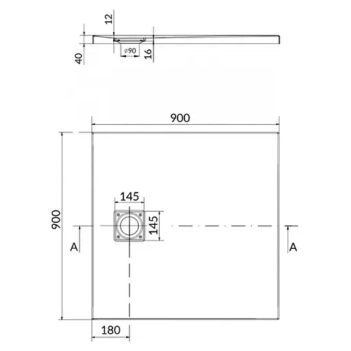 Душовий піддон Cersanit Tako Slim 90x90x4 см квадратний S204-022-PP білий - фото 2