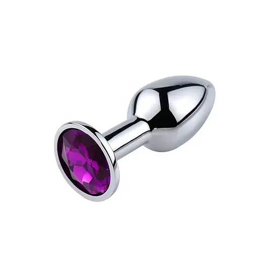 Сталева анальна пробка з кристалом 5,3 см Металік K000896 - фото 4
